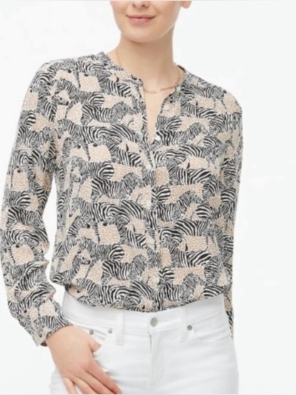J.Crew Zebra Animal Print Shirt